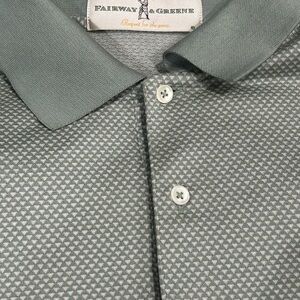 Fairway & Greene Men's Patterned Polo in Sage Green